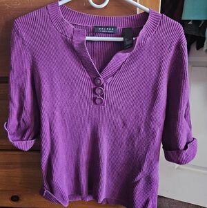 Axcess Plum Ribbed Women's Blouse